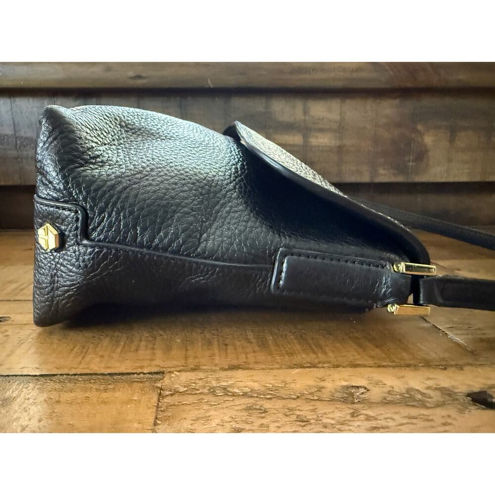 TORY BURCH Crossbody Bag Women's Black Pebbled Leather Tassel Logo Shoulder - Picture 5 of 16